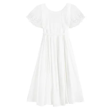 Cool Club, Rochie pentru fete cu maneca scurta, alb