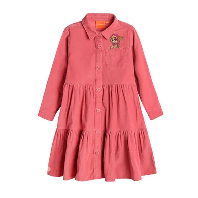 Cool Club, Rochie reiata cu maneca lunga pentru fete, roz, imprimeu Paw Patrol