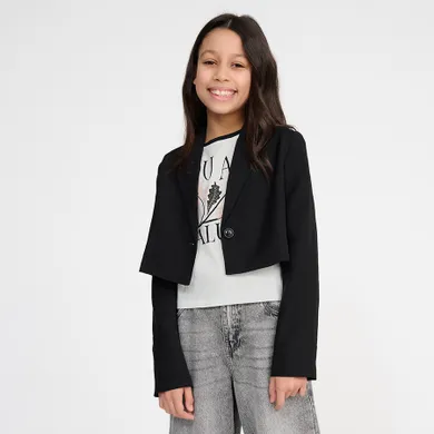 Cool Club, Sacou pentru fete, crop top, negru