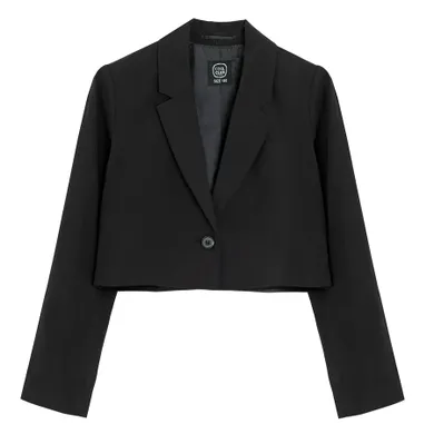 Cool Club, Sacou pentru fete, crop top, negru