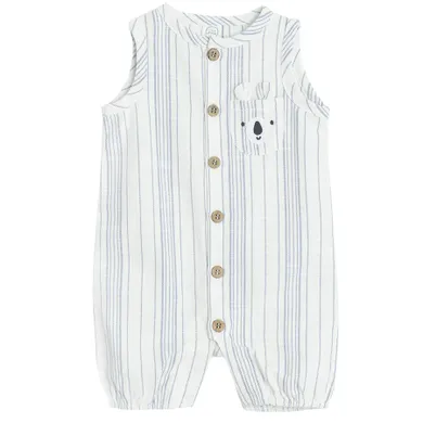 Cool Club, Salopeta rompers pentru baieti, alb