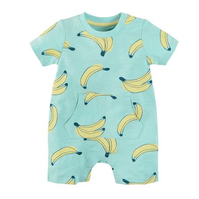 Cool Club, Salopeta Rompers pentru baieti, albastru, imprimeu banane