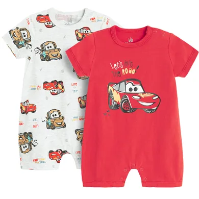 Cool Club, Salopeta rompers pentru baieti, mix, imprimeu Cars, set, 2 buc.