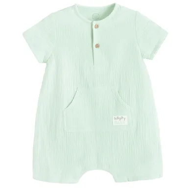 Cool Club, Salopeta rompers pentru baieti, muselina, verde