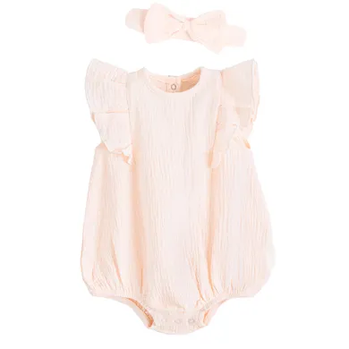 Cool Club, Salopeta rompers pentru fete, muselina, roz