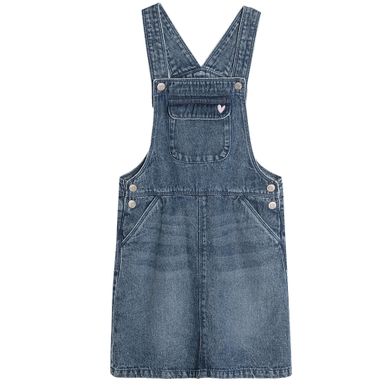Cool Club, Sarafan de blugi pentru fete, denim, imprimeu inima