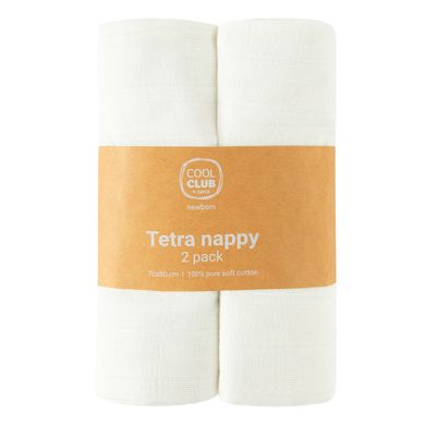 Cool Club, Scutece din tetra pentru bebelusi, 70-80 cm, alb, set, 2 buc.