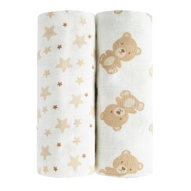 Cool Club, Scutece din tetra pentru bebelusi, 70-80 cm, ecru, set, 2 buc.