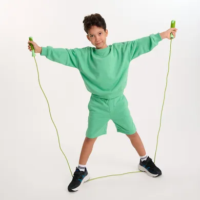 Cool Club, Set pentru baieti, Bluza calduros, Pantaloni scurti, verde