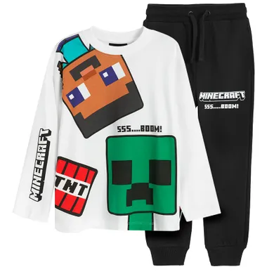 Cool Club, Set pentru baieti, Bluza cu maneca lunga, Pantaloni trening, mix, imprimeu Minecraft