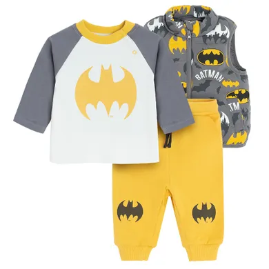 Cool Club, Set pentru baieti, Bluza cu maneca lunga, Pantaloni trening, Vesta, mix, imprimeu Batman