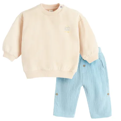 Cool Club, Set pentru baieti, Bluza, Pantaloni din textil, muselina, mix