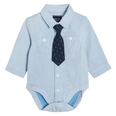Cool Club, Set pentru baieti, Body cu maneca lunga, Cravata pentru baieti, albastru, bleumarin