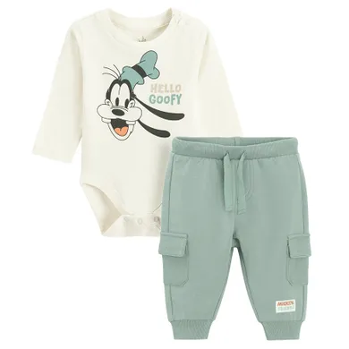 Cool Club, Set pentru baieti, Body cu maneca lunga, Pantaloni trening, mix, imprimeu Mickey Mouse