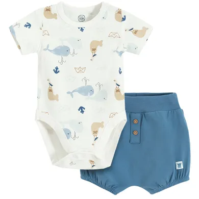 Cool Club, Set pentru baieti, Body cu maneca scurta, Pantaloni scurti bloomers, mix