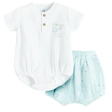 Cool Club, Set pentru baieti, Body cu maneca scurta, Pantaloni scurti, bloomers, mix, imprimeu Dumbo