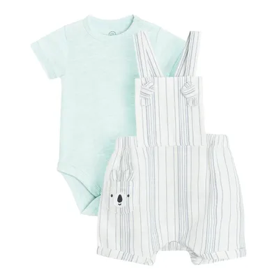 Cool Club, Set pentru baieti, Body cu maneca scurta, Pantaloni scurti salopeta, mix