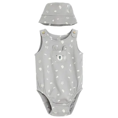 Cool Club, Set pentru baieti, Body fara maneci, Palarie, gri