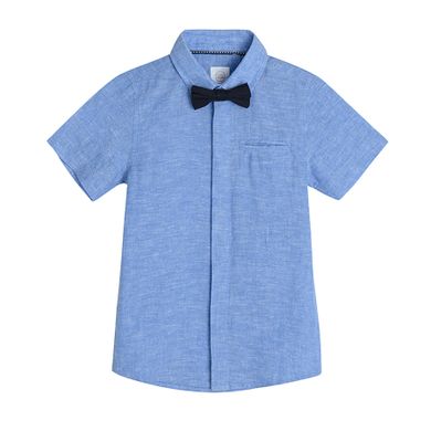 Cool Club, Set pentru baieti, camasa cu maneca scurta, papion, albastru-bleumarin
