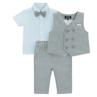 Cool Club, Set pentru baieti, Camasa cu maneca scurta, Vesta, Pantaloni din textil, mix