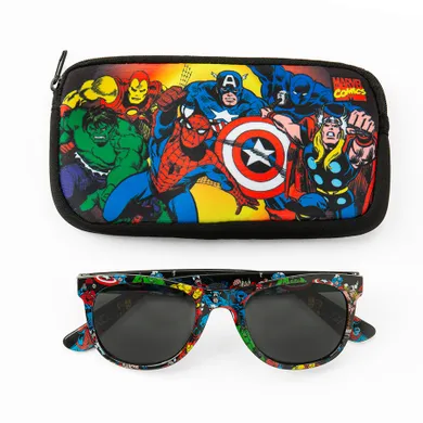 Cool Club, Set pentru baieti, Ochelari de soare, Cutie de ochelari, mix, imprimeu Marvel Super Heroes