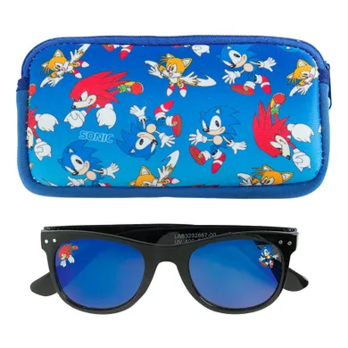 Cool Club, Set pentru baieti, Ochelari de soare pentru baieti, Cutie de ochelari, albastru, imprimeu Sonic the Hedgehog