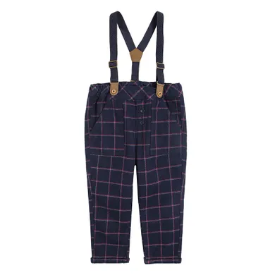 Cool Club, Set pentru baieti, Pantaloni cu bretele din material textil, bleumarin