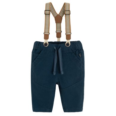 Cool Club, Set pentru baieti, Pantaloni din textil, Bretele, maro-bleumarin