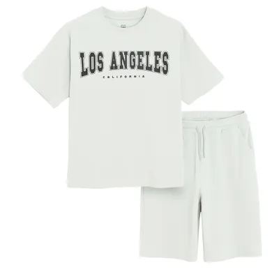 Cool Club, Set pentru baieti, Tricou, Pantaloni scurti, gri