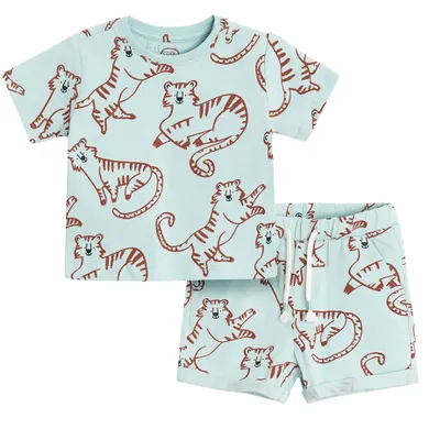 Cool Club, Set pentru baieti, Tricou, Pantaloni scurti, turcoaz