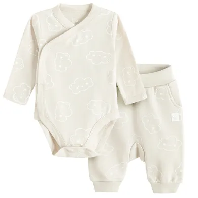 Cool Club, Set pentru bebelusi, Body cu maneca lunga, Pantaloni, bej