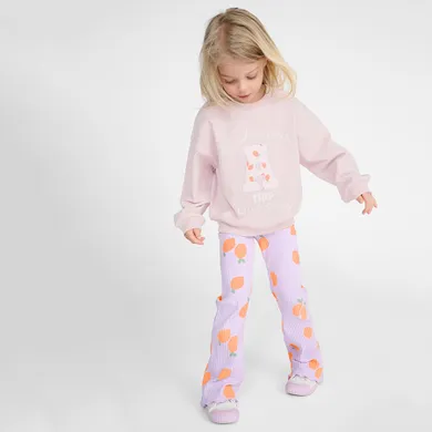 Cool Club, Set pentru fete, Bluza, Colanti, din tricot striat, flare, violet