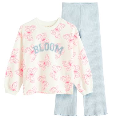 Cool Club, Set pentru fete, Bluza, Colanti, flare, din tricot striat, mix