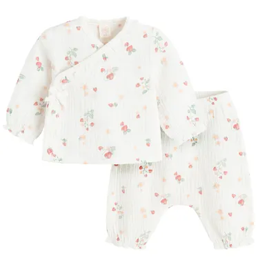 Cool Club, Set pentru fete, Bluza cu capse, Pantaloni fara botosei, alb