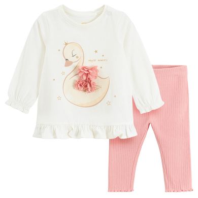 Cool Club, Set pentru fete, Bluza cu maneca lunga, Colanti, din tricot striat, mix