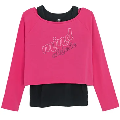 Cool Club, Set pentru fete, Bluza cu maneca lunga, crop top, Bluza fara maneci, mix