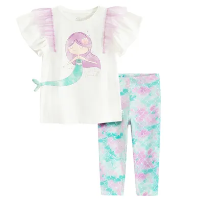 Cool Club, Set pentru fete, Bluza cu maneca scurta, Colanti 3/4, mix