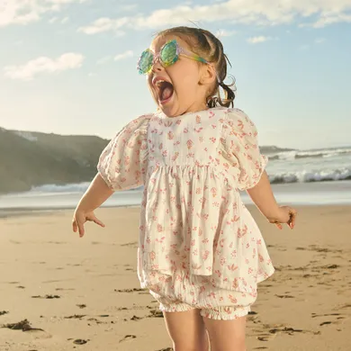 Cool Club, Set pentru fete, Bluza cu maneca scurta, Pantaloni scurti, bloomers, alb