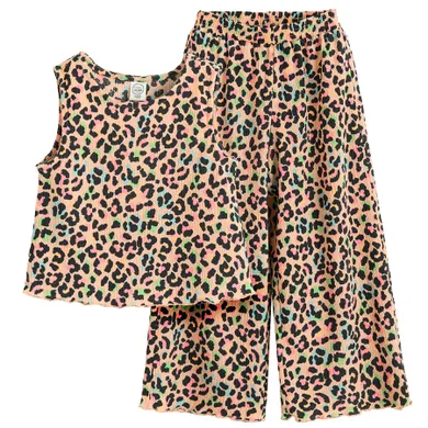 Cool Club, Set pentru fete, Bluza fara maneci, Pantaloni din textil, portocaliu