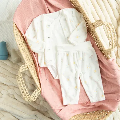 Cool Club, Set pentru fete, Body cu maneca lunga, Pantaloni, Bluza cu capse, alb