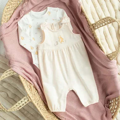 Cool Club, Set pentru fete, Body cu maneca lunga, Salopeta fara botosei, mix, imprimeu Winnie the Pooh