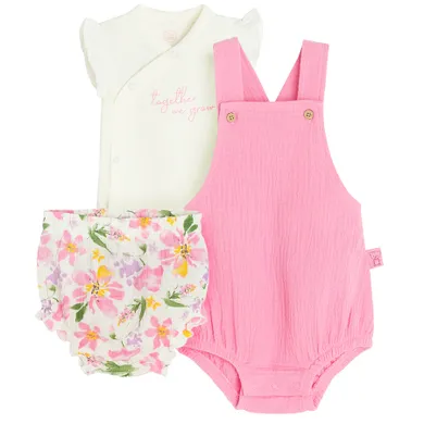 Cool Club, Set pentru fete, Body cu maneca scurta, Pantaloni scurti salopeta, Pantaloni scurti bloomers, mix