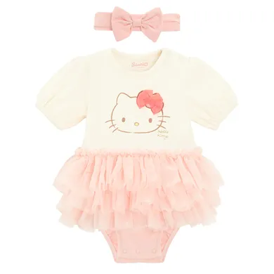 Cool Club, Set pentru fete, Body-rochie cu maneca scurta, Bentita, mix, imprimeu Hello Kitty