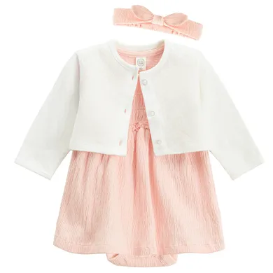 Cool Club, Set pentru fete, Body-rochie cu maneca scurta, Bolero, Bentita, mix