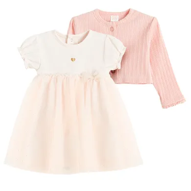 Cool Club, Set pentru fete, Body-rochie cu maneca scurta, Bolero, roz