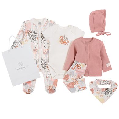 Cool Club, Set pentru fete, Caciula, Esarfa, Bluza cu capse, Pantaloni cu botosei, Pijama tip salopeta, Body cu maneca scurta, mix