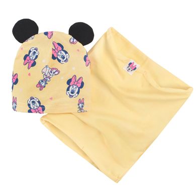 Cool Club, Set pentru fete, Caciula, Fular circular, galben, imprimeu Minnie Mouse