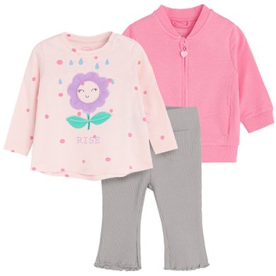 Cool Club, Set pentru fete, Hanorac subtire cu fermoar, Bluza cu maneca lunga, Colanti, mix