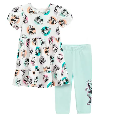 Cool Club, Set pentru fete, Rochie cu maneca scurta, Colanti 3/4, mix, imprimeu Minnie Mouse