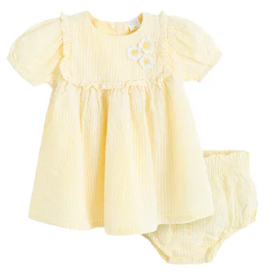 Cool Club, Set pentru fete, Rochie cu maneca scurta pentru fete, Pantaloni scurti bloomers, muselina, mix